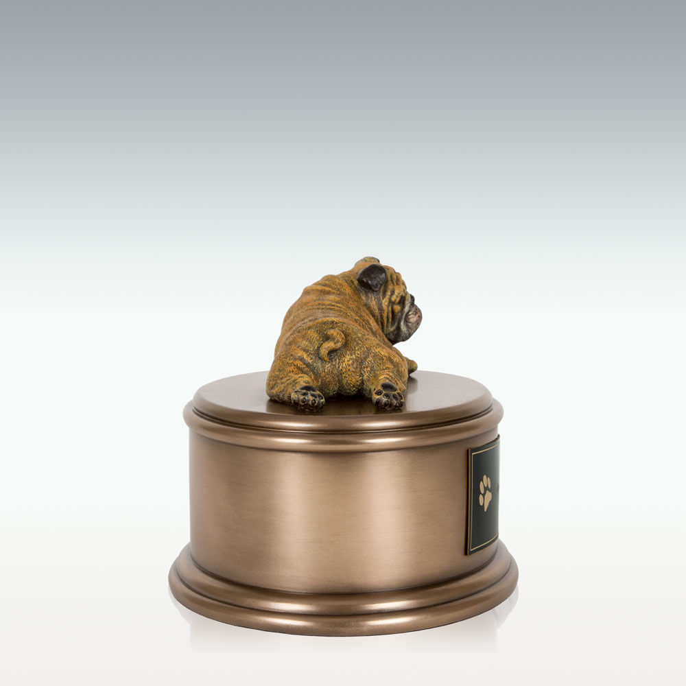 English Bulldog Figurine Cremation Urn - Engravable