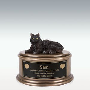 Hand Painted Black Cat Figurine Cremation Urn