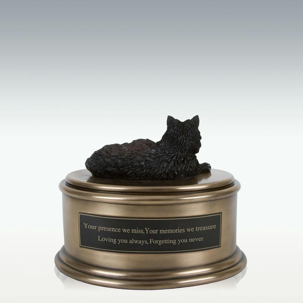 Hand Painted Black Cat Figurine Cremation Urn - Perfect Memorials