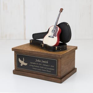 Small Acoustic Guitar Cremation Urn - Engravable