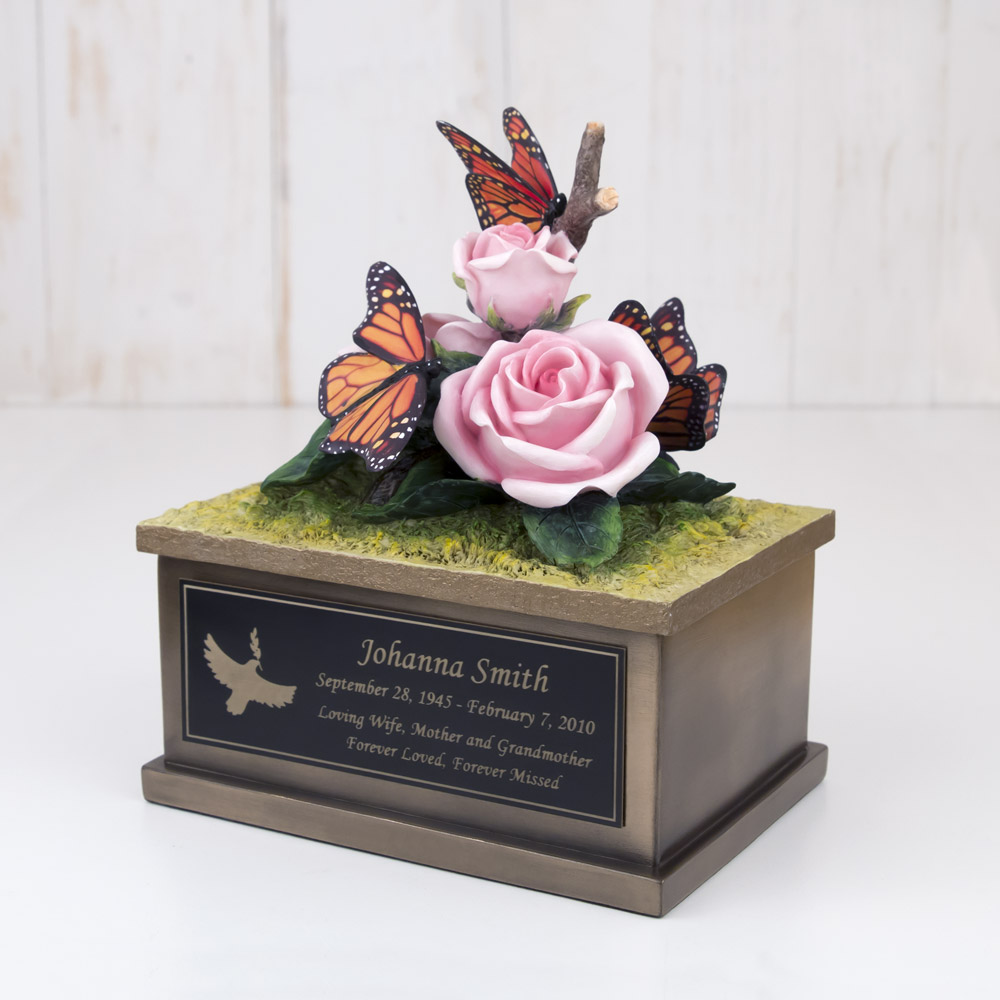 Small Butterfly Cremation Urn - Engravable - Perfect Memorials