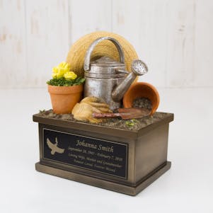 Small Gardening Cremation Urn - Engravable
