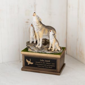 Small Wolf and Pups Cremation Urn - Engravable