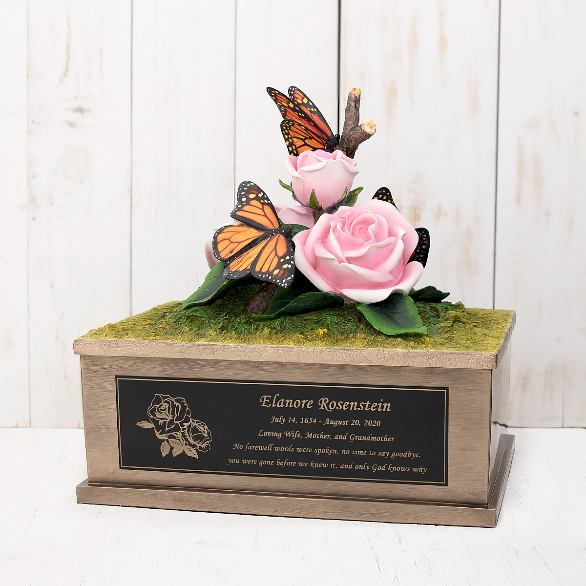 URNS Lovely Butterfly Cremation Urn for Human buy Ashes - Adult Funeral Urn Handcrafted - Affordable Urn for Ashes