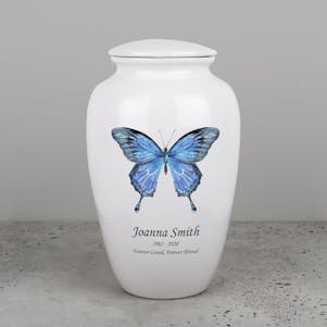 Uylsses Butterfly Ceramic Cremation Urn - Engravable