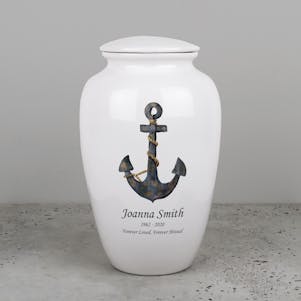 Anchor Ceramic Cremation Urn - Engravable