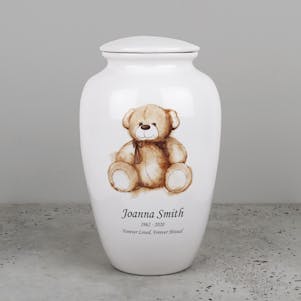 Teddy Bear Ceramic Cremation Urn - Engravable
