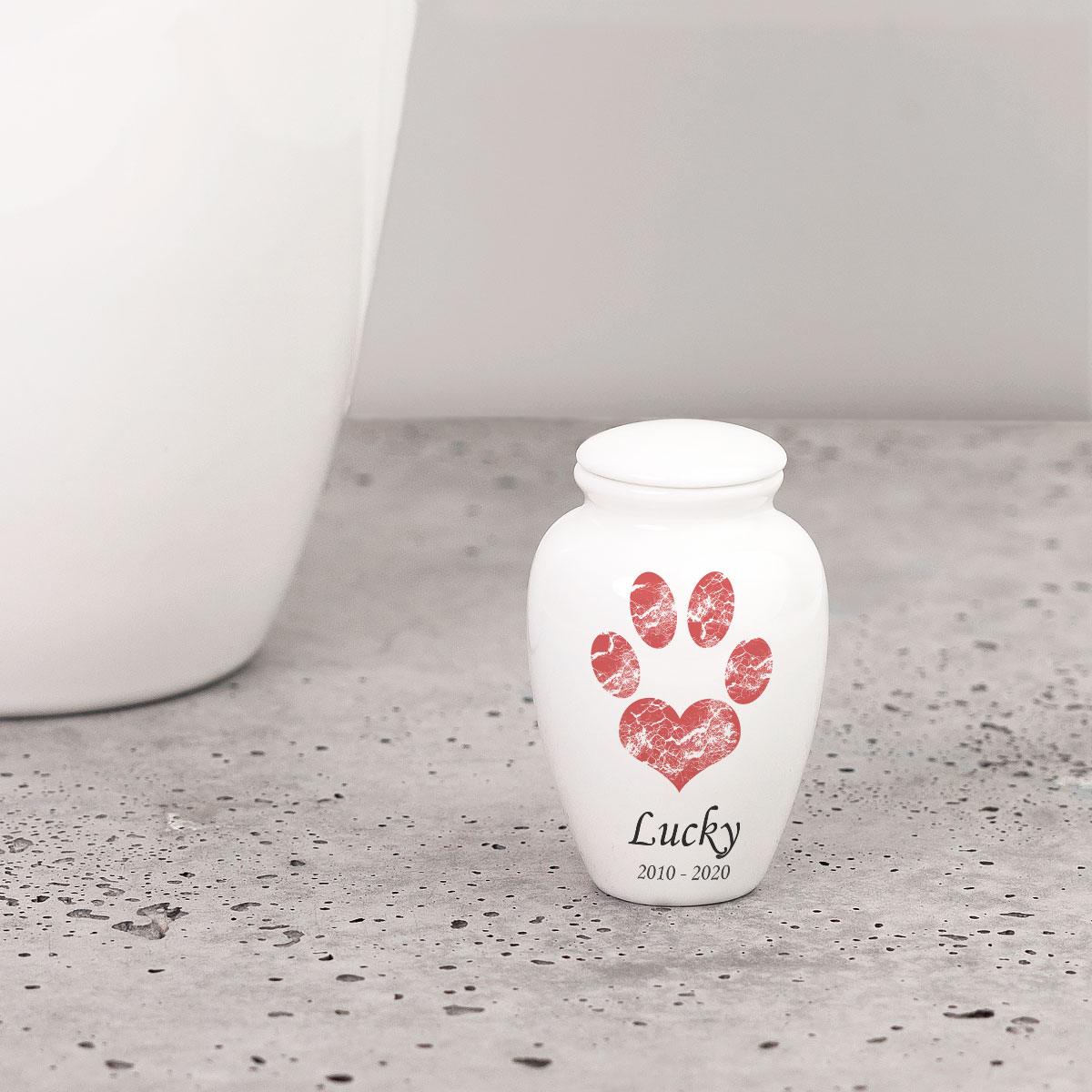 Loving Paw Print Keepsake Ceramic Cremation Urn