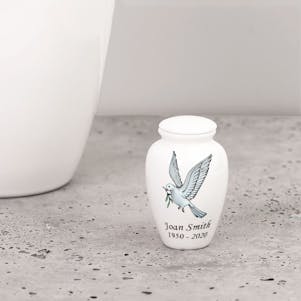 Peace Dove Keepsake Ceramic Cremation Urn