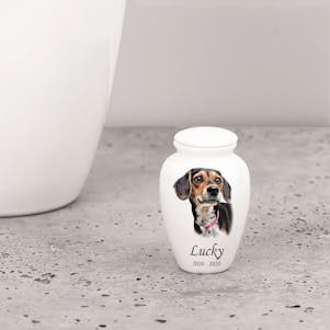 Beagle Keepsake Ceramic Cremation Urn