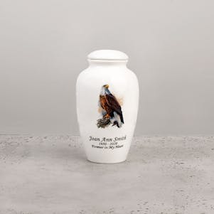 Bald Eagle Ceramic Small Cremation Urn