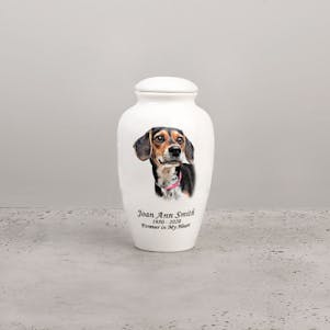 Beagle Ceramic Small Cremation Urn