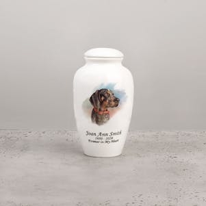 Coonhound Ceramic Small Cremation Urn
