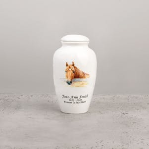 Gentle Horse Ceramic Small Cremation Urn