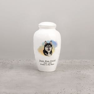 Husky Ceramic Small Cremation Urn