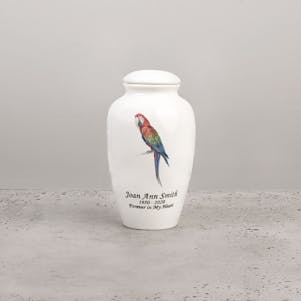 Parrot Ceramic Small Cremation Urn