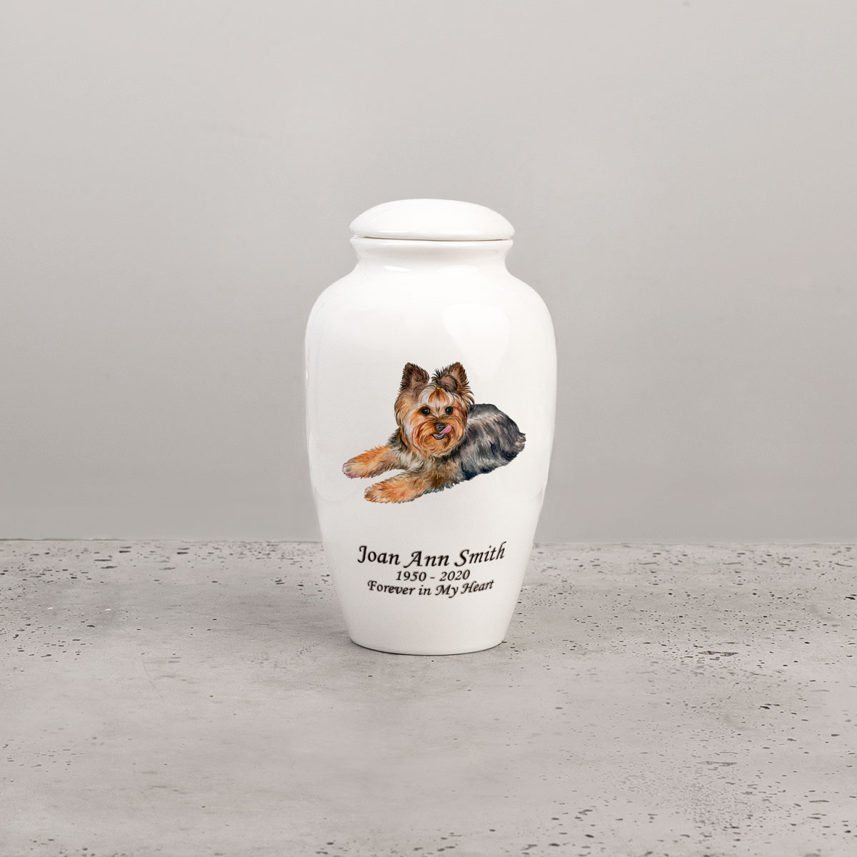 GaoFao Ceramics Pet Urn with Sealed Bamboo Cover for Dogs Ashes