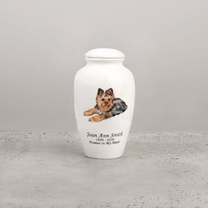 Yorkshire Terrier Ceramic Small Cremation Urn