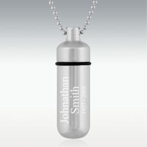 Aluminum Silver Classic Cylinder Cremation Jewelry - Engravable