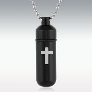 Cross Black Classic Cylinder Cremation Jewelry - Engravable