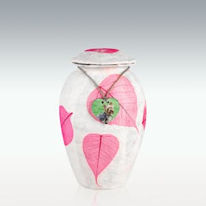 Rose Leaves Handmade Grecian Biodegradable Pet Cremation Urn