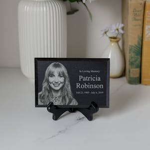 4x6 Engraved Granite Plaque with Display Stand - Horizontal