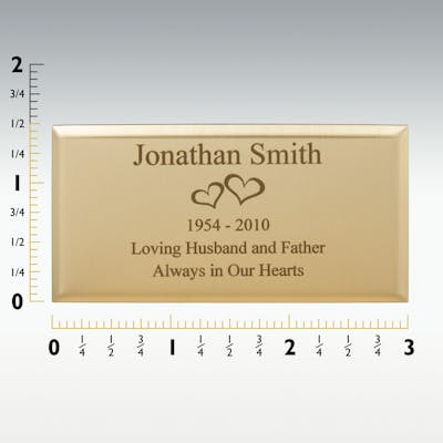 3W x 1H, Custom Elegant Engraved Plate, Personalized Memorial Name Plate  for Trophy, Frames, Urn, Brass or Stainless Steel Laser Engraved Plaque