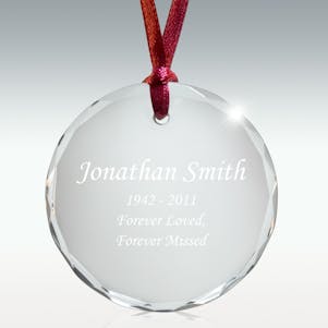 Round Crystal Memorial Ornament