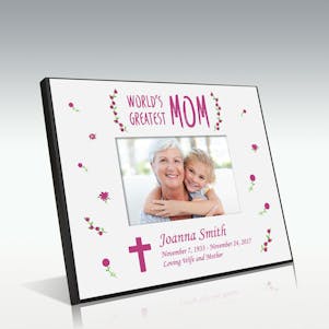 World's Greatest Mom Wood Picture Frame - Horizontal 4" x 6"