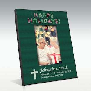 Happy Holidays! Wood Picture Frame - Vertical 6" x 4"