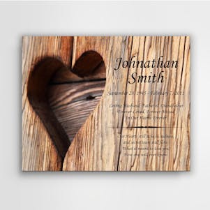 Wooden Heart Infinite Impression Wood Memorial Plaque 8x10