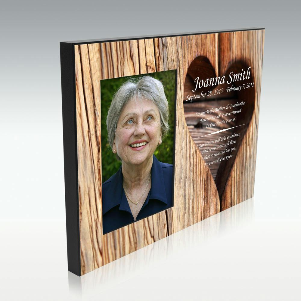 Wooden Heart Infinite Impression Wood Memorial Photo Frame 4x6