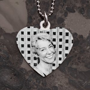 Photo Engraved Pendant - Silver Heart