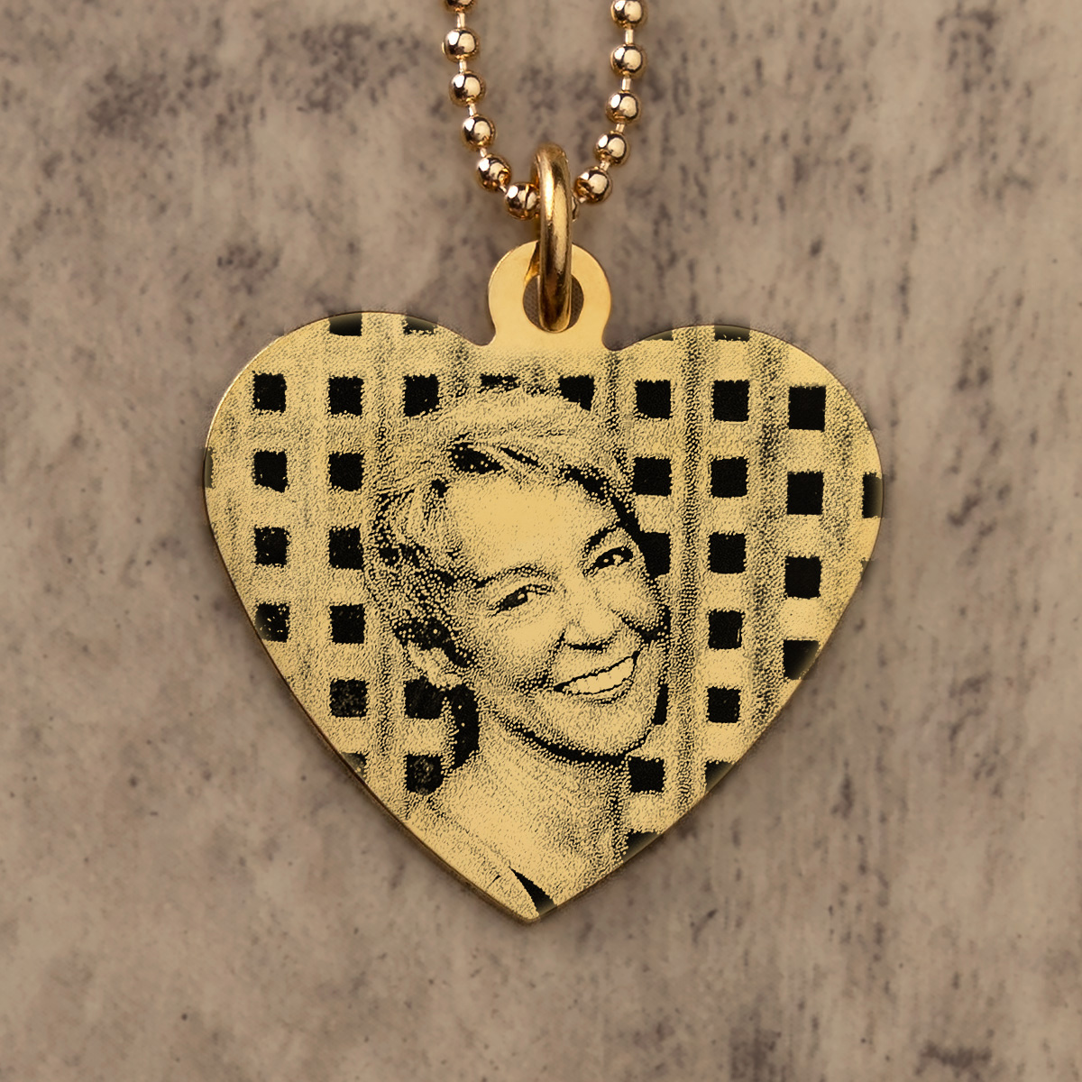 Photo Engraved Pendant - Gold Heart - Perfect Memorials