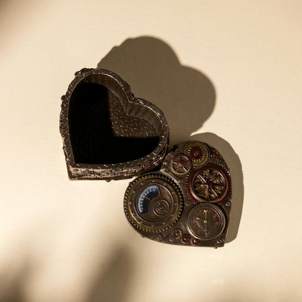 Gun Metal Heart Keepsake Cremation Urn - Perfect Memorials