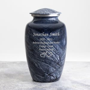 Obsidian Blue Metal Cremation Urn - Engravable