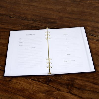 Memorial Guest Book - archival-quality Funeral Guest Book - Blue Sky Papers
