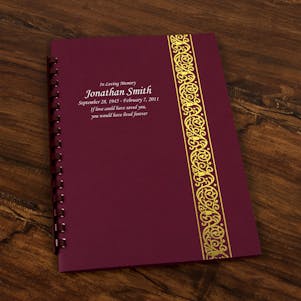 Burgundy Classic Scroll Leatherette Registry Book