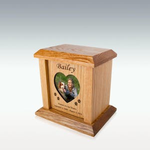 Small Heart & Oval Photo Pet Cremation Urn