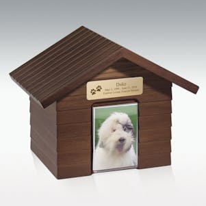 Cottage Dog House Cremation Urn - Walnut