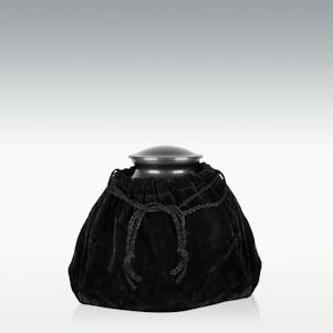 Black Velvet Gusseted Outside The Urn Bag - Small