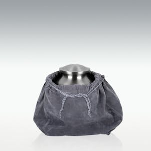 Grey Velvet Gusseted Outside The Urn Bag - Small