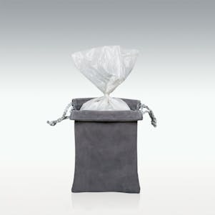 Grey Double Layer Inside The Urn Velvet Bag - Small