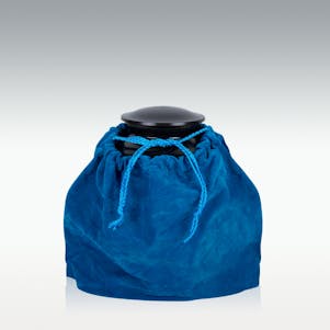 Turquoise Velvet Gusseted Outside The Urn Bag - Medium