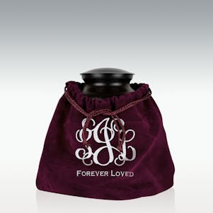 Vine Monorgam Burgundy Outside The Urn Velvet Bag - Medium
