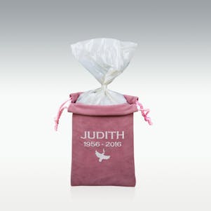 Embroidered Pink Double Layer Inside The Urn Velvet Bag - Small