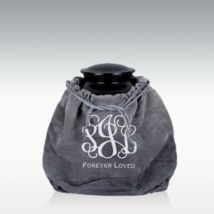 Vine Monogram Grey Outside The Urn Velvet Bag - Medium