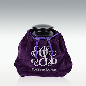 Vine Monogram Purple Outside The Urn Velvet Bag - Medium