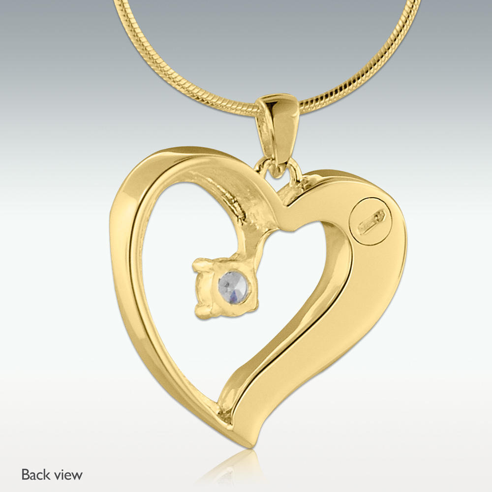 Gold heart necklace hot sale for ashes