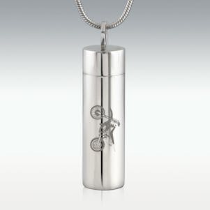 Dirt Bike Cylinder Stainless Steel Cremation Jewelry-Engravable